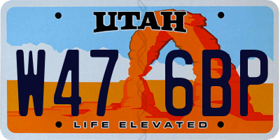 UT license plate W476BP