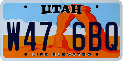 UT license plate W476BQ
