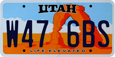 UT license plate W476BS