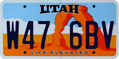 UT license plate W476BV