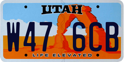 UT license plate W476CB