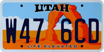 UT license plate W476CD