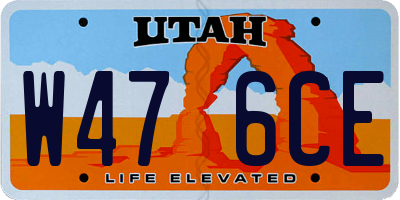 UT license plate W476CE