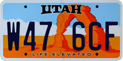 UT license plate W476CF