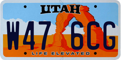 UT license plate W476CG