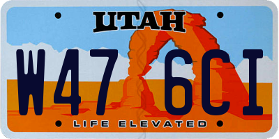 UT license plate W476CI