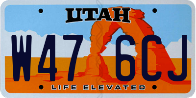 UT license plate W476CJ