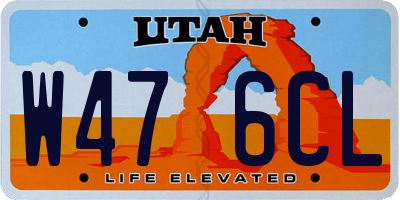 UT license plate W476CL
