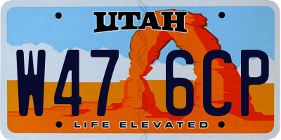 UT license plate W476CP