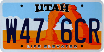 UT license plate W476CR