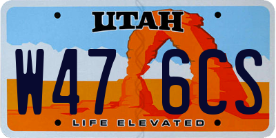 UT license plate W476CS