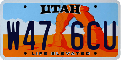 UT license plate W476CU