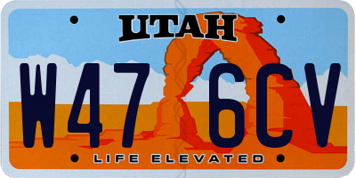 UT license plate W476CV