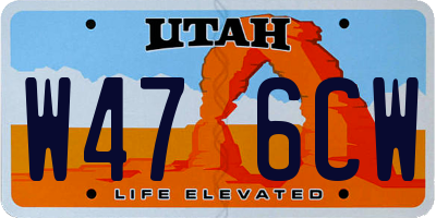 UT license plate W476CW