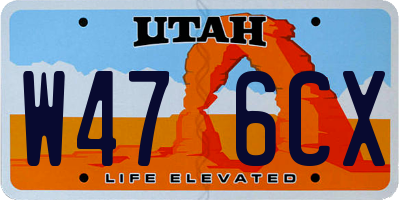 UT license plate W476CX