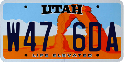 UT license plate W476DA