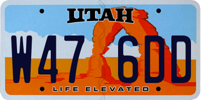 UT license plate W476DD