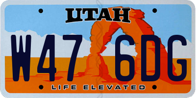 UT license plate W476DG