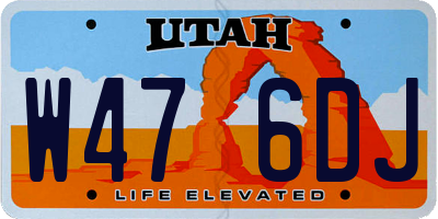 UT license plate W476DJ