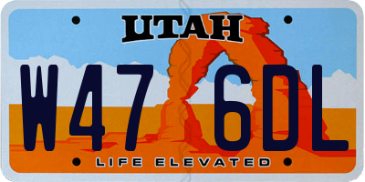 UT license plate W476DL