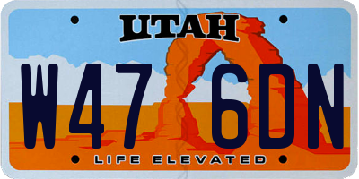 UT license plate W476DN