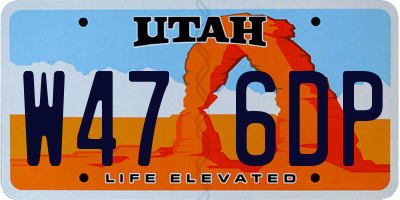 UT license plate W476DP