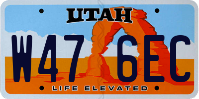 UT license plate W476EC