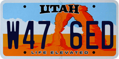 UT license plate W476ED