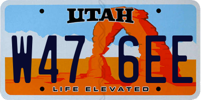UT license plate W476EE