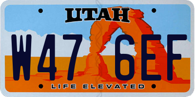 UT license plate W476EF
