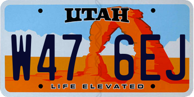 UT license plate W476EJ
