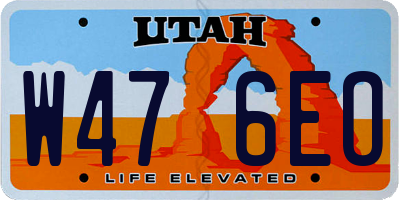 UT license plate W476EO