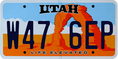 UT license plate W476EP