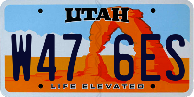 UT license plate W476ES