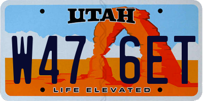 UT license plate W476ET