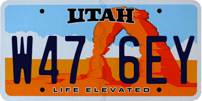 UT license plate W476EY
