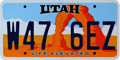 UT license plate W476EZ