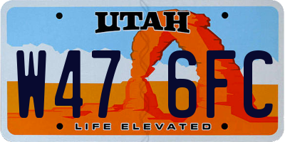 UT license plate W476FC