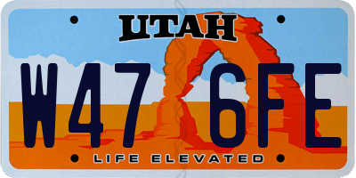 UT license plate W476FE