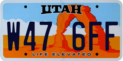 UT license plate W476FF