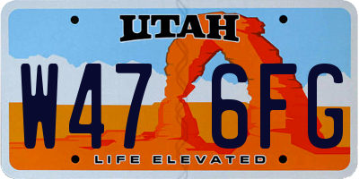 UT license plate W476FG
