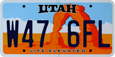 UT license plate W476FL