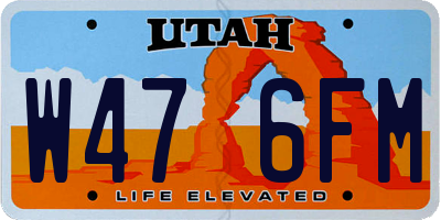 UT license plate W476FM