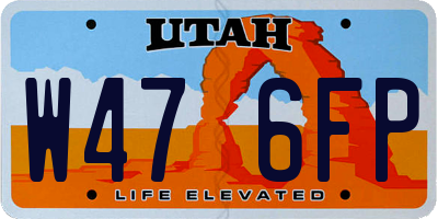 UT license plate W476FP