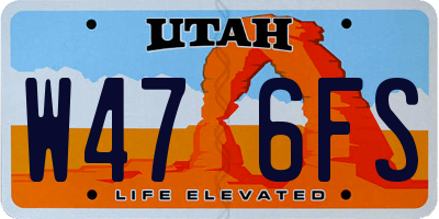 UT license plate W476FS