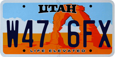 UT license plate W476FX