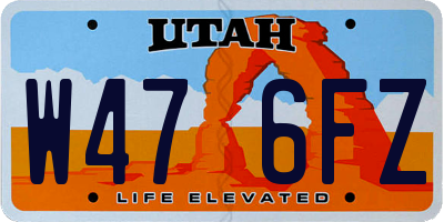 UT license plate W476FZ