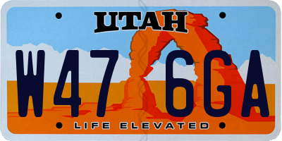 UT license plate W476GA