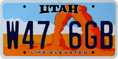 UT license plate W476GB