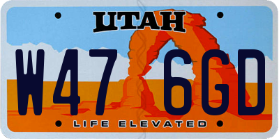 UT license plate W476GD